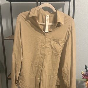 lululemon athletica Button-Down Shirt in Tan